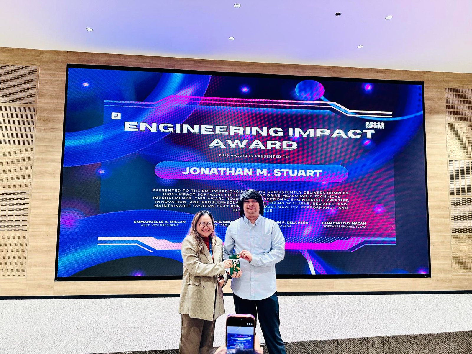 Event image from the Engineering Impact Award recognition event